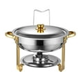 thumbnail image 1 of Lipstore Ensemble de Buffet pour Réchaud, Support de Carburant, Réchauffe-Buffet pour Dîners de Mariage et Événements Argent et Or, 1 of 8
