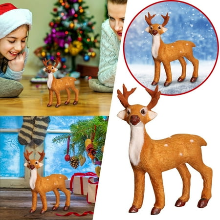 

Christmas Figurine Deer Ornament Miniature Toy Xmas Desktop Table Centerpiece For Xmas Shelves Decorations Items Twin Ornament Glass Statue Garden Figurines And Statues Christmas Ornament Gymnastic