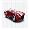 thumbnail image 3 of Ambesonne Cars Shower Curtain, Old Fashioned Vintage Artwork, 69"Wx70"L, Red, 3 of 5