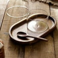 thumbnail image 4 of OUNONA Lot de 2 Plateau de Service en Bois pour Café et Fruits Table Ovale Décoration Usage Domestique Restaurant, 4 of 8