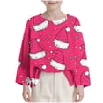 thumbnail image 3 of Piuwrlz Fall Winter Pullover for Girls Crewneck Christmas Patterns Sweatshirts Hot Pink Size 11-12 Years, 3 of 9