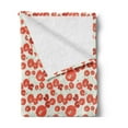 thumbnail image 2 of Poppy Flower Soft Flannel Fleece Throw Blanket, Hand-drawn Illustration of Poppys Retro Buds Blossoms, Cozy Plush for Indoor and Outdoor Use, 50" x 60", Dark Coral Reseda Green, by Ambesonne, 2 of 5