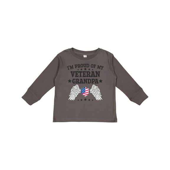 Inktastic I'm Proud of My Veteran Grandpa Boys or Girls Long Sleeve Toddler T-Shirt