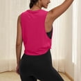 thumbnail image 5 of MOJOGO V Neck Tank Tops for Women Cropped Workout Top Lightweight Breathable Undershirts with Side Cutouts Athletic Top for Yoga Running Hot Pink L, 5 of 9