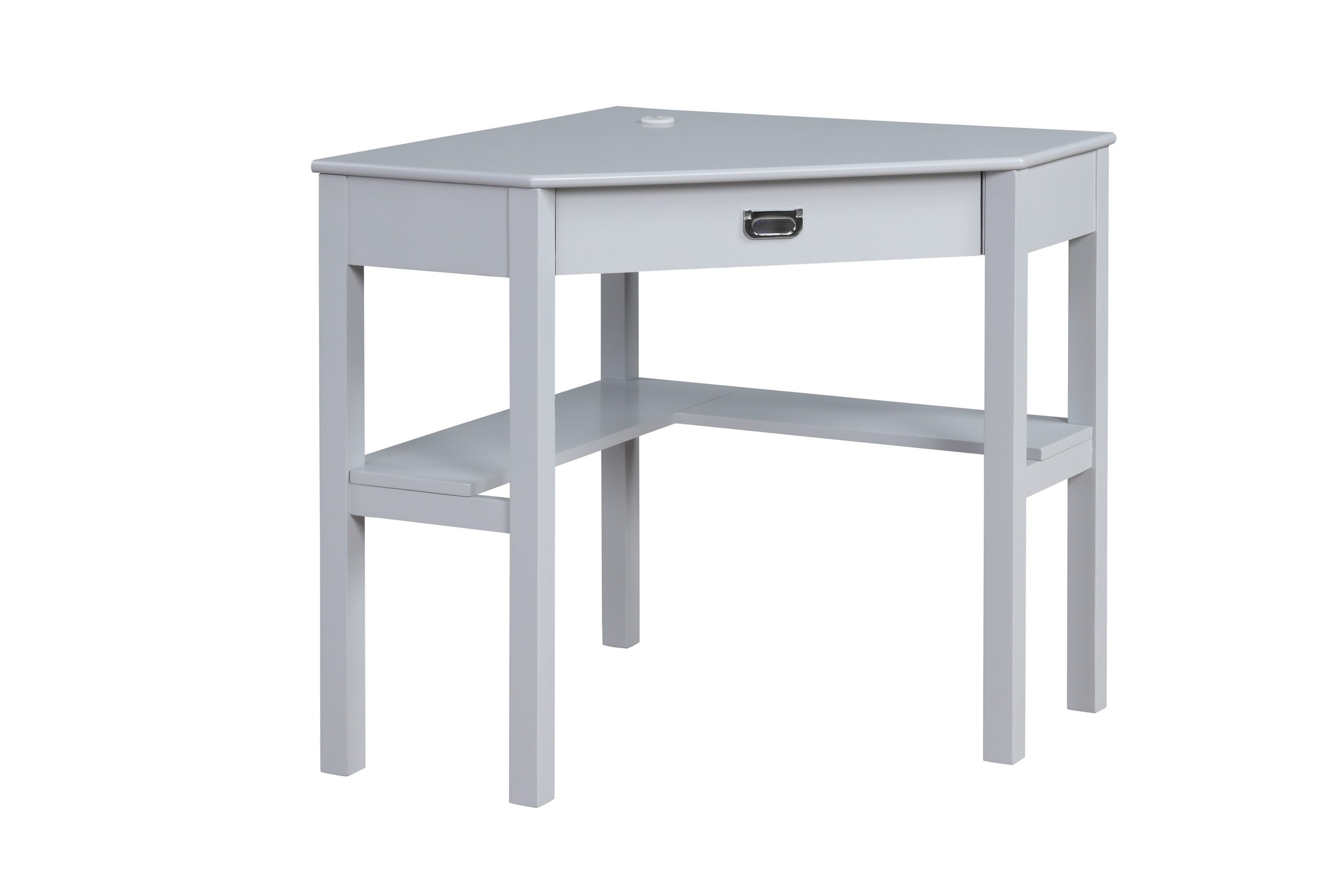 Linon Lakelyn Corner Desk, 29" Wide with Hidden Sliding Keyboard Tray, Gray