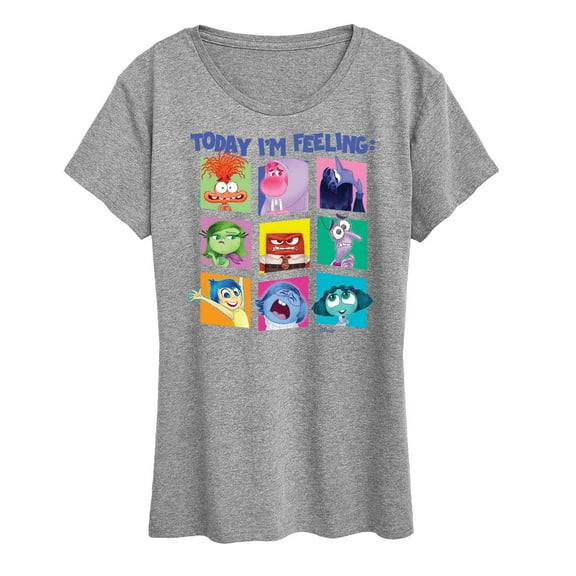 Disney - Inside Out 2 - Today I'm Feeling Inside Out Grid - Women's Short Sleeve Graphic T-Shirt