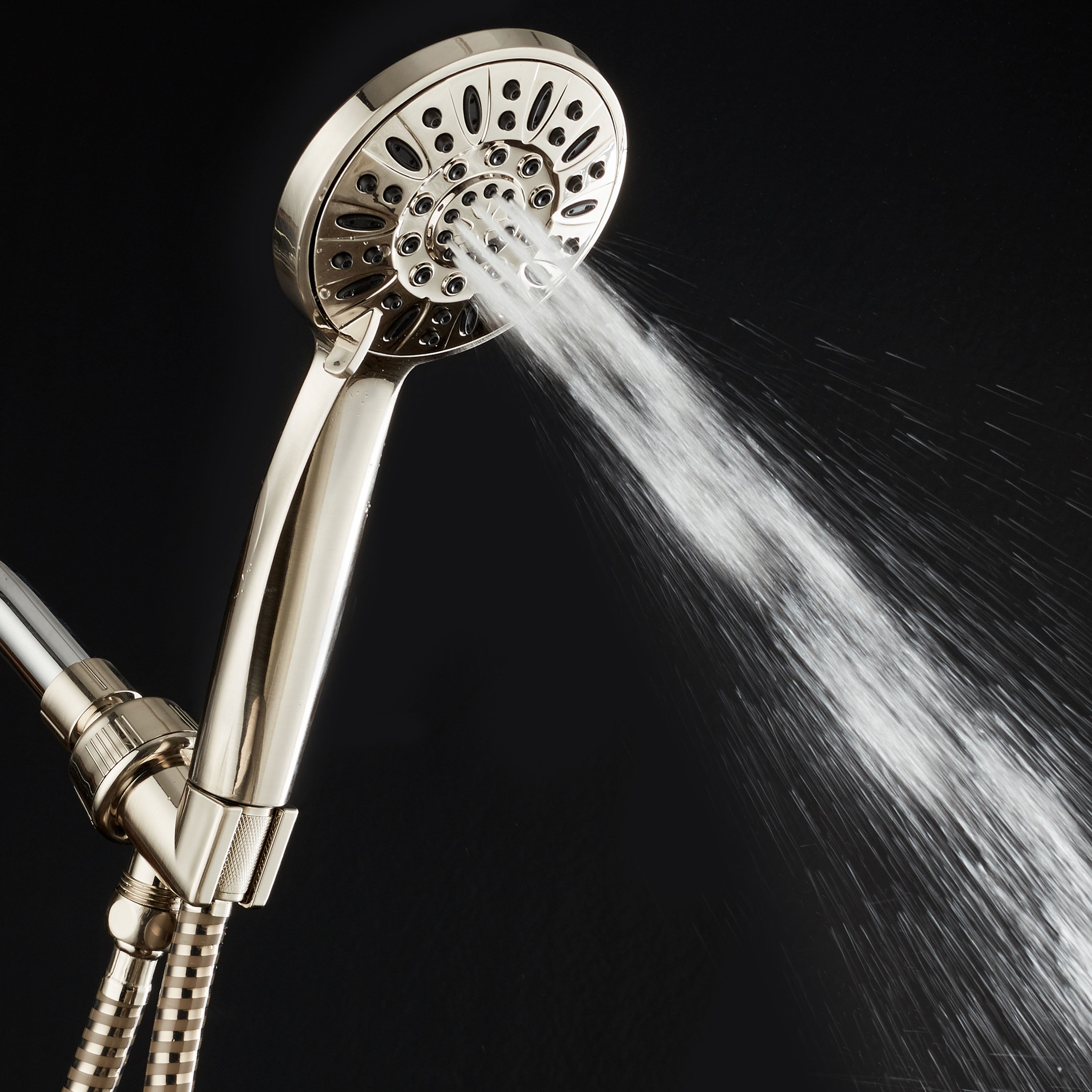 AquaDance High-Pressure Luxury 6-Setting Handheld Shower Head, Brushed Nickel