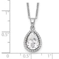 thumbnail image 2 of Auriga Fine Jewelry 925 Sterling Silver Rhodium Created White Topaz and CZ Necklace for Women 18", 2 of 5