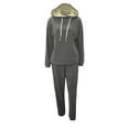 thumbnail image 5 of Baqcunre Women's Two-Piece Fleece Fashion Casual Sports Hoodie and Sweatpant Set,Color Black,Size S-3XL, 5 of 5