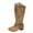 Khaki, variant on Ladies Boots Women Fashion Cowboy Riding Casual Warm Middle Heels Middle Tube Shoes Knee High Boots Side Zipper Soft Shoes for Women Comfortable Pointed Toe Slouchy Boots with Buckle Straps