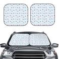 thumbnail image 2 of Lsque Rabbit In The Rain 2 PCS Windshield Sun Shade | CarFoldable Window Covers | Car Accessories Reflect UV for Universal Cars SUV Truck-Small, 2 of 6