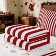 thumbnail image 5 of Erosebridal Christmas Zipper Queen Comforter Set with Fitted Sheet and 2 Pillowcases Pattern Zipper Bedding Set, Green White, Xmas Reversible, 5 of 7