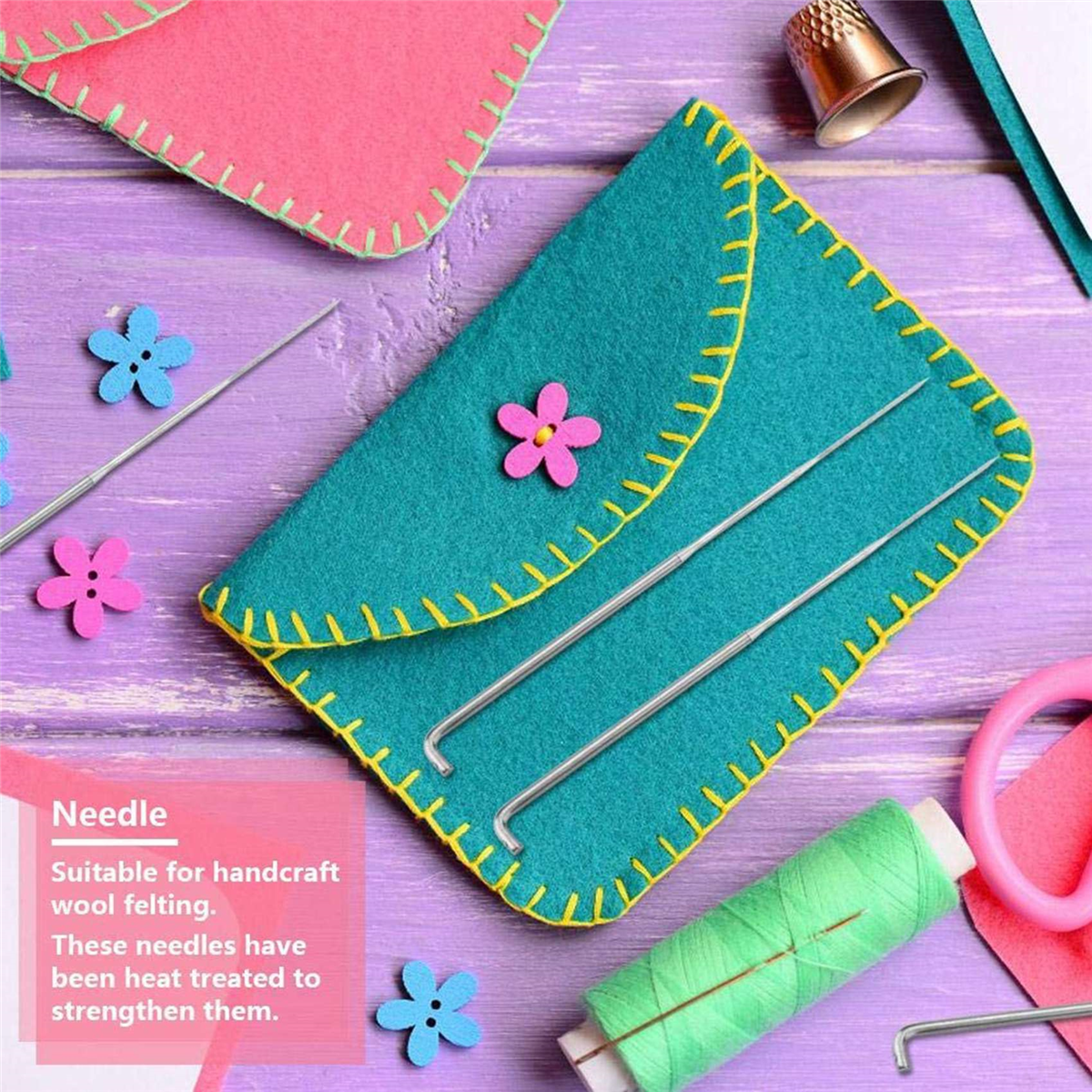 100 Wool Felt Needles DIY Handmade Needle Length 8.6cm