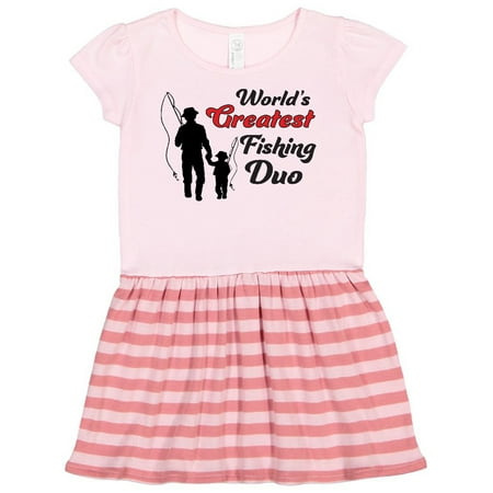 

Inktastic World s Greatest Fishing Duo Gift Toddler Girl Dress