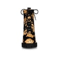 thumbnail image 5 of BLISSFUL STEP Women's Printed Platform Block Heel Combat Boots Brown Black 10, 5 of 6