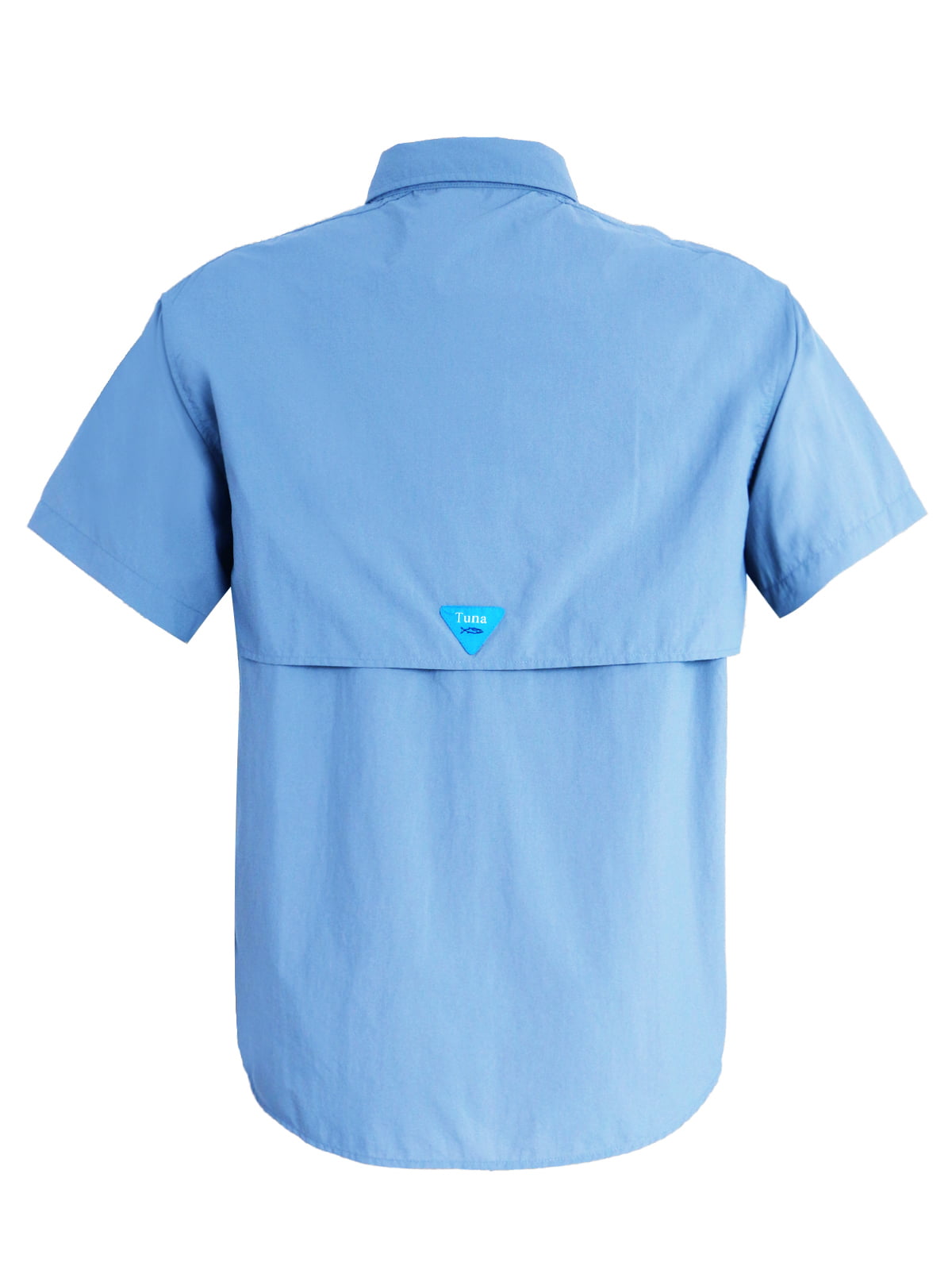 Tuna Mens UV UPF 50 Sun Protection Soild Anti-Static Waterproof Breathable Fast Dry SPF Hiking Fishing Short Sleeve Shirts