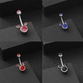 thumbnail image 3 of Racing Butterfly Temperament Jewelry Titanium Steel Mickey Diamond Inlay Navel Nail Belly Rings, 3 of 8