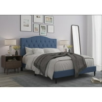 Mason Tufted Upholstered Platform Bed Denim Blue - Full