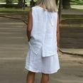 thumbnail image 4 of Women's Linen Sleeveless Casual Two Piece Set With Round Neck Short Swim Suits for Women Beach Dress Swimsuit Cover up plus Bikini Swimsuit Women plus Size Bikini Tanning Swimsuits Full Coverage Tech, 4 of 6