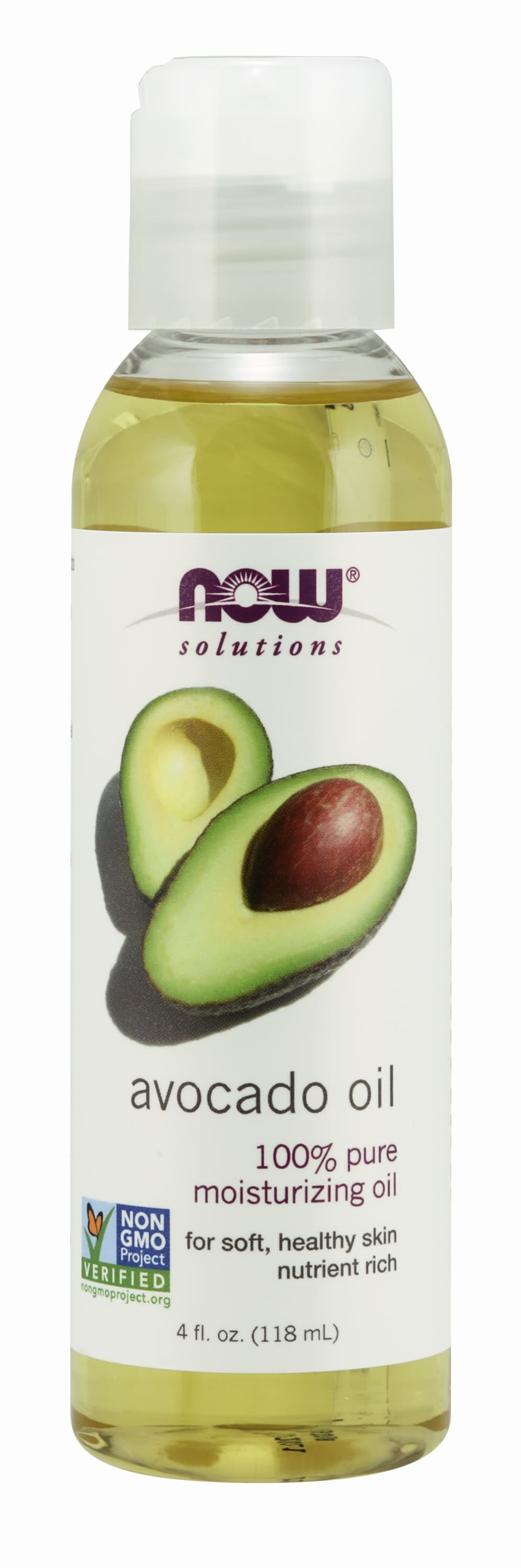 NOW Solutions, Avocado Oil, 100% Pure Moisturizing Oil, Nutrient Rich and Hydrating, 4-Ounce