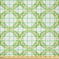 thumbnail image 2 of Ambesonne Floral Fabric by the Yard Microfiber, Laurel Wreath Illustrations, 3 Yards, Lime Green Yellow Green, 2 of 2