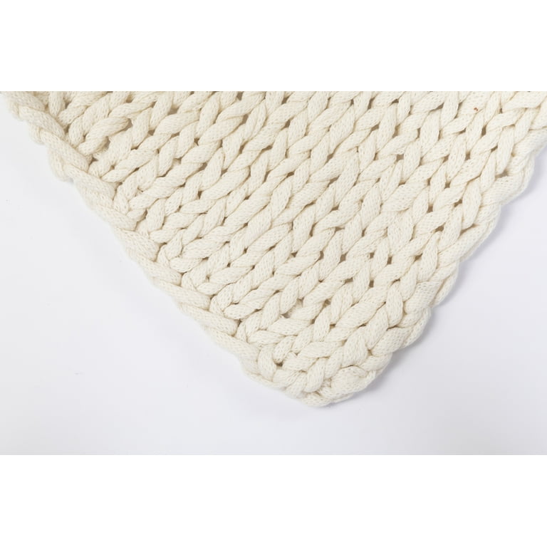 Silver One Super Chunky Knitted Throw Blanket White 50 x 60 Walmart