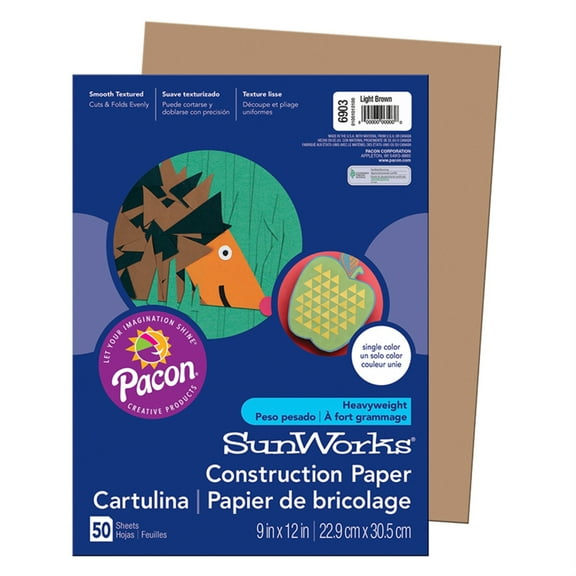 Construction Paper, 58lb, 9 X 12, Light Brown, 50/pack | Bundle of 5