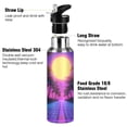 thumbnail image 3 of Yayeee 20oz Insulated Water Bottle Double Wall Stainless Steel with Flip Straw Lid, Purple Neon Road, 3 of 7