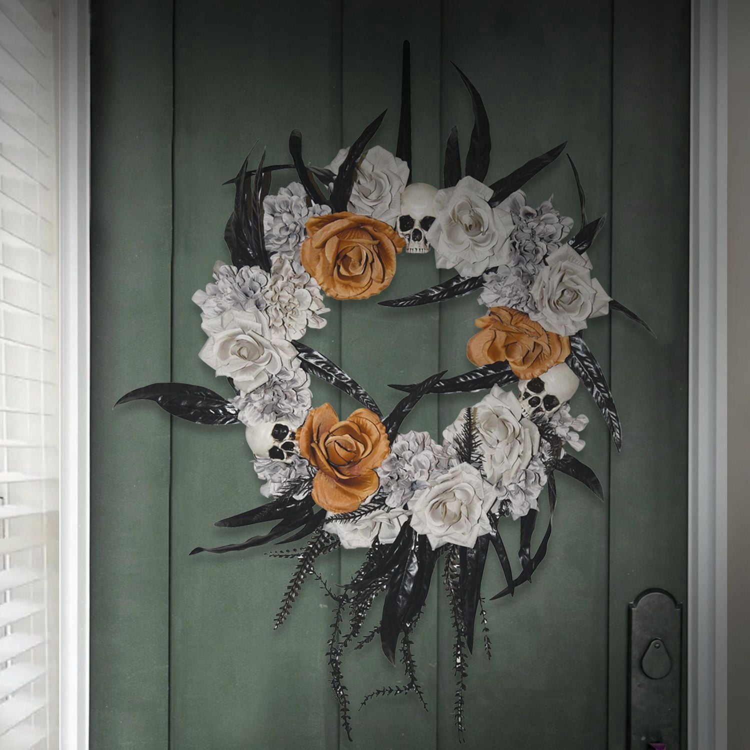 WAY TO CELEBRATE 23.5" SKULL WREATH