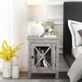 thumbnail image 2 of Canddidliike Set of 2 Nightstands Bedside Storage Cabinet with X-Design Glass Door for Bedroom Sofa Couch Side in Rustic Light Grey, 2 of 6