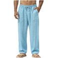 thumbnail image 1 of Pantalones de Cintura Elástica para Hombre Bolsillos de Cordón Sueltos Pantalones Casuales de Tejido Grueso Sobredimensionados para Ropa de Trabajo de Ejercicio Al Aire Libre, 1 of 9