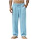 thumbnail image 1 of Pantalones de Cintura Elástica para Hombre Bolsillos de Cordón Sueltos Pantalones Casuales de Tejido Grueso Sobredimensionados para Ropa de Trabajo de Ejercicio Al Aire Libre, 1 of 9