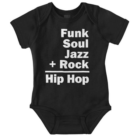 

Funk Soul Jazz Rock Equal Hip Hop Romper Boys or Girls Infant Baby Brisco Brands 6M