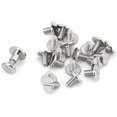 thumbnail image 3 of Lot de 20 rivets à tête plate filetés en laiton pour réparation de cuir (6,5 mm), 3 of 4