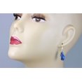 thumbnail image 2 of Simulated Sapphire Earrings Blue Faceted Long Teardrop Drops Sterling Silver, 2 of 2
