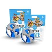 Portions Master Adjustable Portion Control Plate for Weight Loss, Diet & Food Management – Meal Prep & Portion Guide Tool for Healthy Eating – BPA-Free, Reusable (2 Pack)