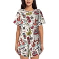 thumbnail image 1 of Balery London Landmark1 Conjunto de Pijama para Mujer con Estampado, Dos Piezas de Manga Corta y Shorts, Ropa de Dormir Suave con Cuello Redondo y Bolsillos-X-Large, 1 of 6