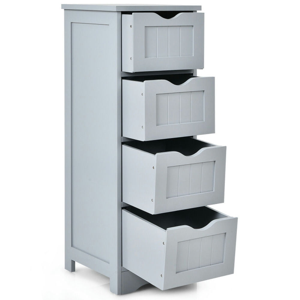 Finihen Storage Cabinet, Floor Cabinet, Floor Wooden Free Standing Storage Side Organizer for Bathroom, Living Room, Bedroom, Kitchen, for Bathroom, Living Room, Bedroom, Gray