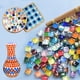 thumbnail image 4 of 50 piezas de mosaicos de colores surtidos, vitrales, suministros de artesanía a granel para proyectos de bricolaje, decoración del hogar, 1 x 1 cm cuadrados, 4 of 5