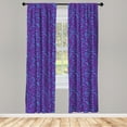 thumbnail image 2 of Ambesonne Vintage 4-Panel Curtains, Curvy Classic Leafy Motifs, 56"x84", Purple and Azure Blue, 2 of 4