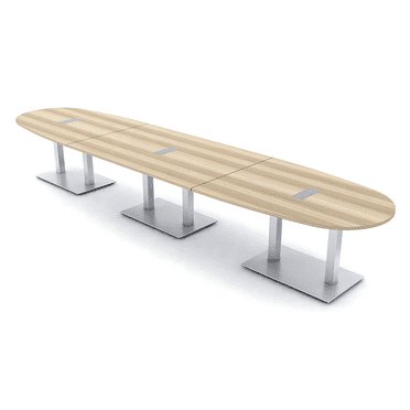 18 Person Boval Shaped Modular Conference Table Metal Bases w/Electric
