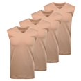 thumbnail image 1 of RAGMAN Chalecos de los Hombres, 4-Pack - Camisa, Algodón, Cuello en V, color sólido Beige L (Large), 1 of 2