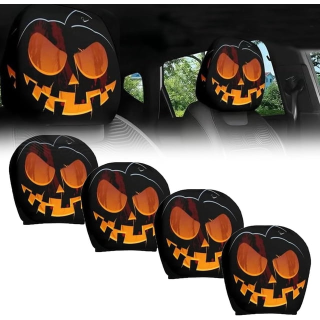 Funny Cartoon Car Headrest Covers – 2PCS Universal Fit,Head Rest Covers Funny Eye,Big Eyes Cars Seat Protector Cover,Automobile Headrest Protector,Universal Interior Cars Accessories(Style-C,4PCS)