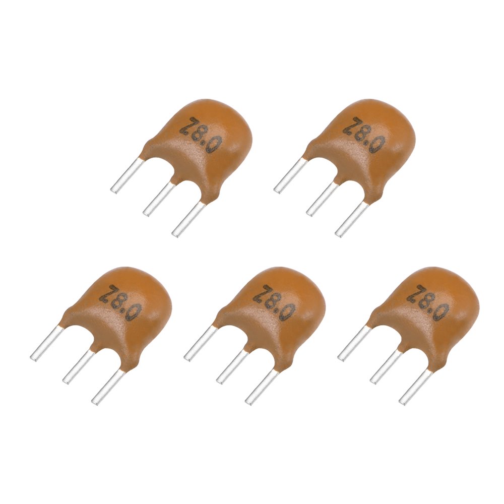 Ceramic Resonator Crystal Oscillator 8MHz 3 Pin DIP, Yellow 5 Piece