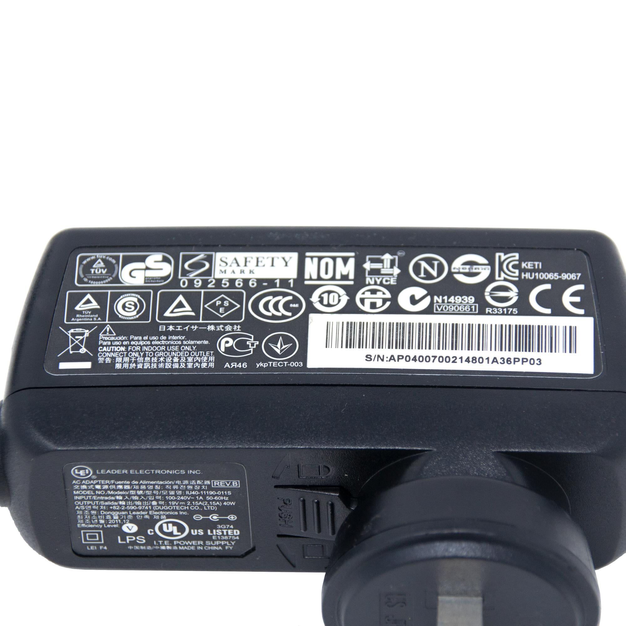 ACER ZHL Aspire V5-123 19V 2.15A 40W Laptop Charger AC Adapter