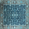 thumbnail image 1 of Ahgly Company Indoor Square Oriental Light Blue Industrial Area Rugs, 6' Square, 1 of 4