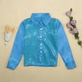 thumbnail image 2 of MEZZALL Kids Girls Sparkly Sequins Dance Tops Blouse Boys Long Sleeve Button Down Shirt For Jazz Dance Performance Solid Color Leisure Child Tops, 2 of 7