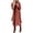 Brick Red, variant on utcoco women's open front wool blend trench long coat with belt