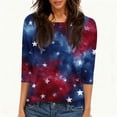 thumbnail image 4 of Hogleaql 250th Anniversary Usa Shirt for Women 3/4 Sleeve Crew Neck Usa 1776-2026 T-Shirts Independence Day Patriotic Fashion Pullover Tops Dark Blue 3XL, 4 of 5