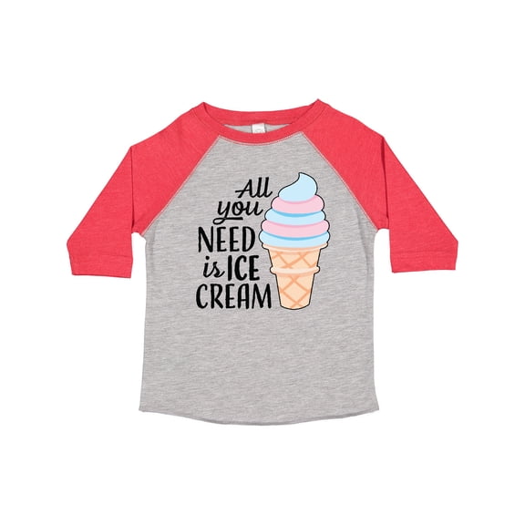 Inktastic All You Need is Ice Cream with Ice Cream Cone Boys or Girls Toddler T-Shirt